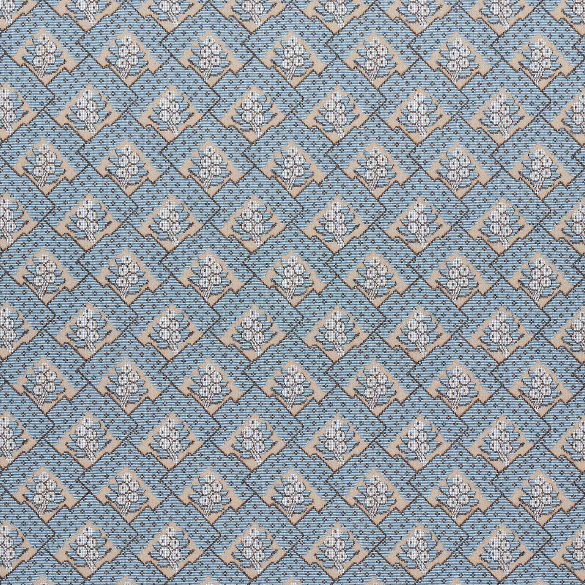 Schumacher Blair Silk Épinglé Worcester Blue Fabric