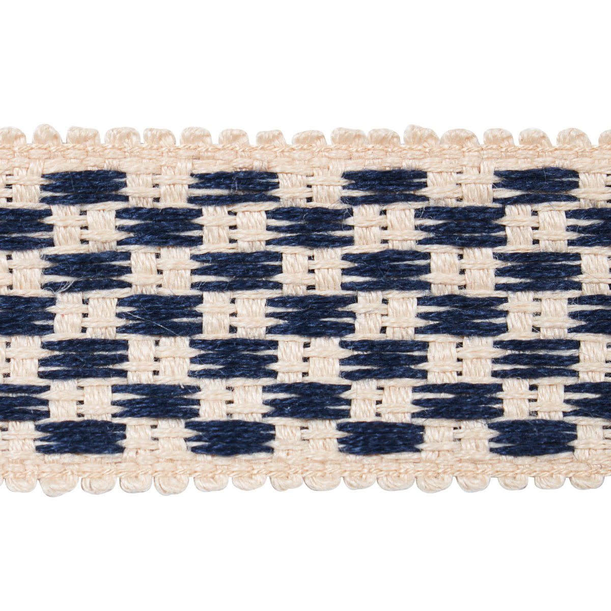 Schumacher 81630 CRAWFORD CHECK TAPE MEDIUM in INDIGO Trim -