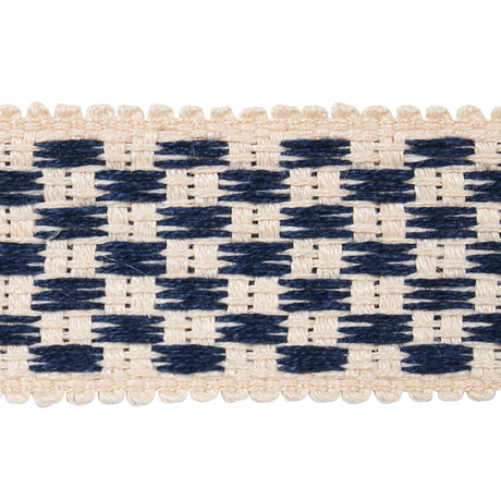 Schumacher 81630 CRAWFORD CHECK TAPE MEDIUM in INDIGO Trim -