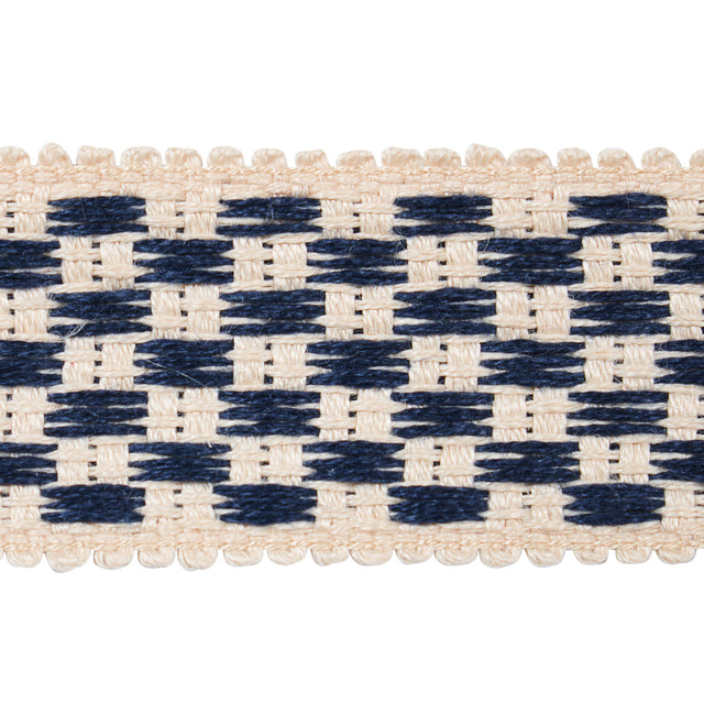 Schumacher 81630 CRAWFORD CHECK TAPE MEDIUM in INDIGO Trim -