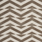 Schumacher Broken Chevron Cut Velvet Taupe On Ivory Fabric