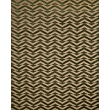 Schumacher Broken Chevron Cut Velvet Olive On Khaki Fabric