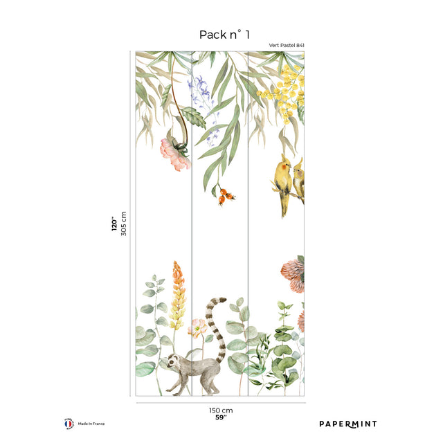 Papermint Alice Pack 1 in Green Wall Mural 8184-AA1-A
