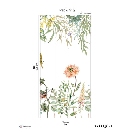 Papermint Alice Pack 2 in Green Wall Mural 8184-AA1-B