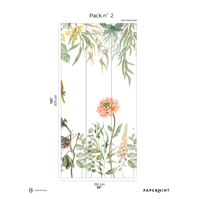 Papermint Alice Pack 2 in Green Wall Mural 8184-AA1-B