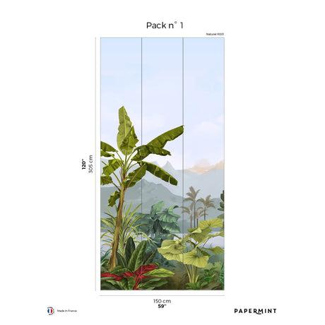 Papermint Amazonia Pack 1 in Blue Wall Mural 8184-AC1-A