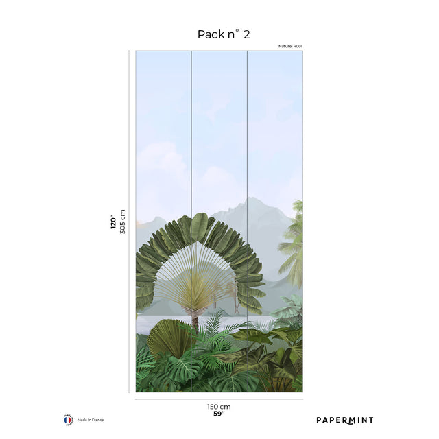 Papermint Amazonia Pack 2 in Blue Wall Mural 8184-AC1-B