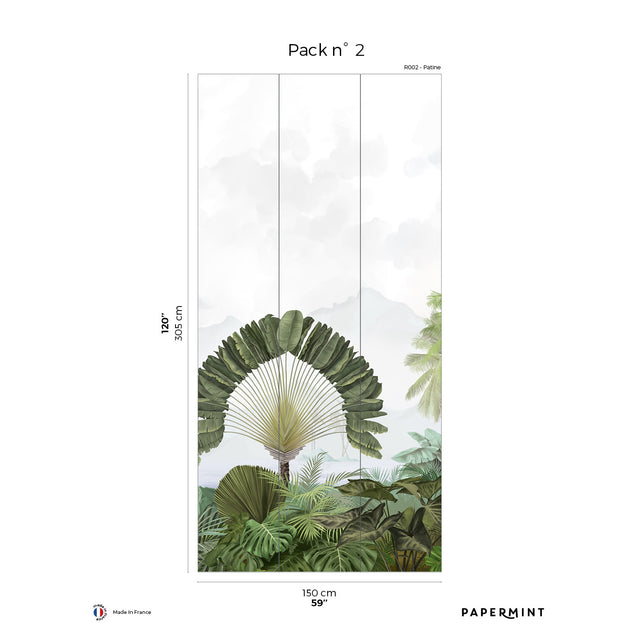 Papermint Amazonia Pack 2 in Green Wall Mural 8184-AC2-B