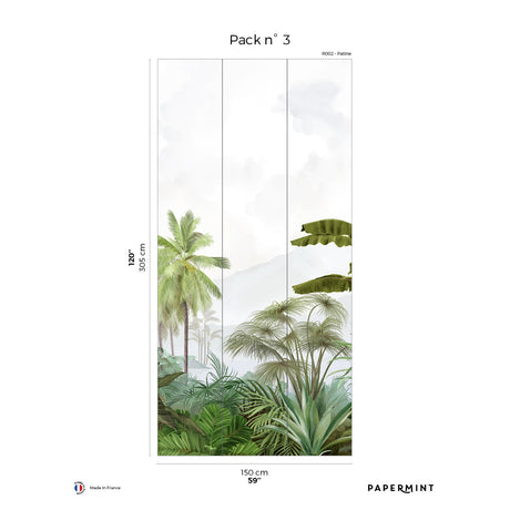 Papermint Amazonia Pack 3 in Green Wall Mural 8184-AC2-C