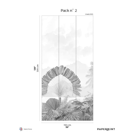 Papermint Amazonia Pack 2 in Grey Wall Mural 8184-AC3-B