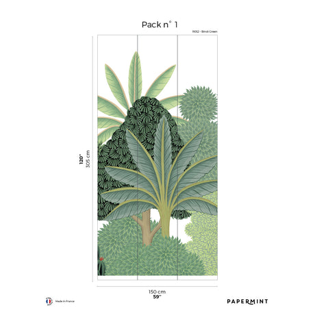 Papermint Bengal Pack 1 in Green Wall Mural 8184-AD1-A