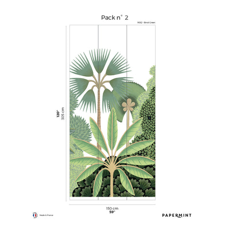 Papermint Bengal Pack 2 in Green Wall Mural 8184-AD1-B