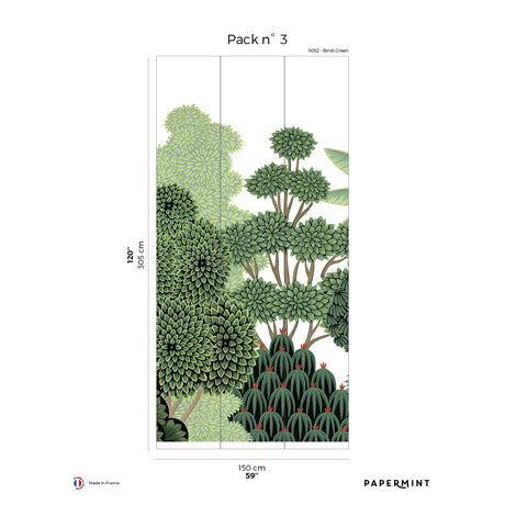 Papermint Bengal Pack 3 in Green Wall Mural 8184-AD1-C