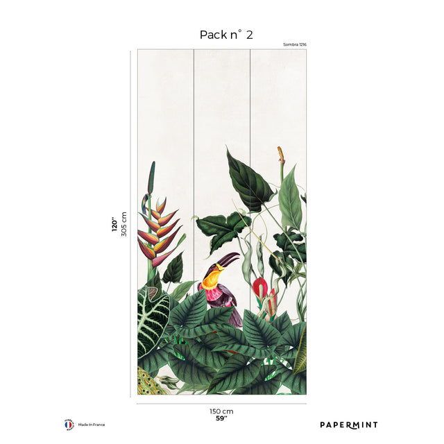 Papermint Bornéo Pack 2 in Green Wall Mural 8184-AG1-B