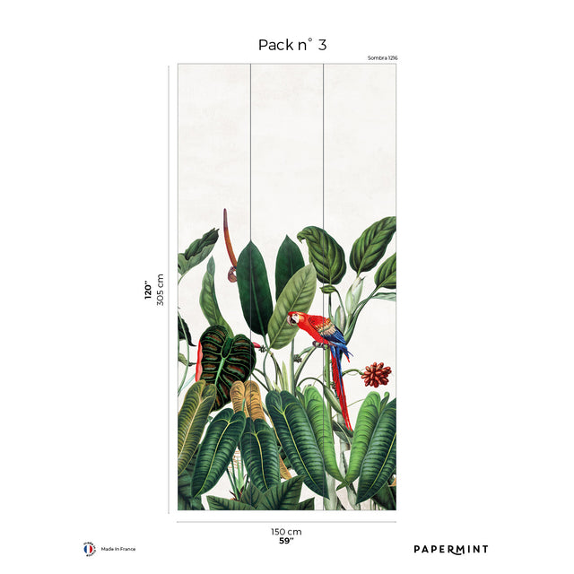 Papermint Bornéo Pack 3 in Green Wall Mural 8184-AG1-C