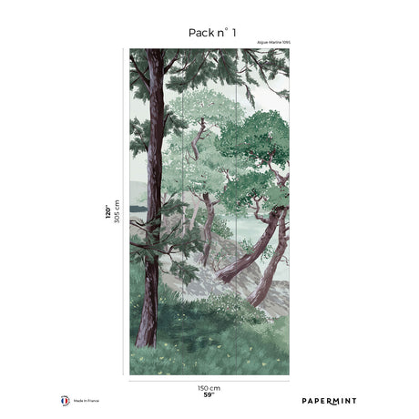 Papermint Bretagne Pack 1 in Green Wall Mural 8184-AI1-A