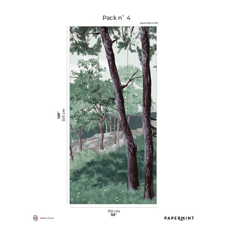 Papermint Bretagne Pack 4 in Green Wall Mural 8184-AI1-D