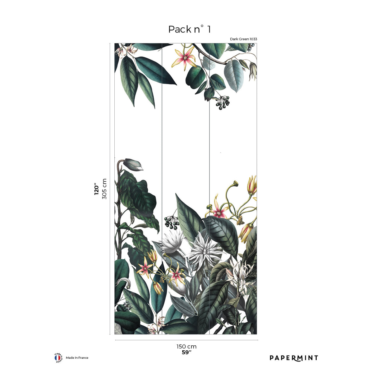 Papermint Cali Pack 1 in Green Wall Mural 8184-AL1-A