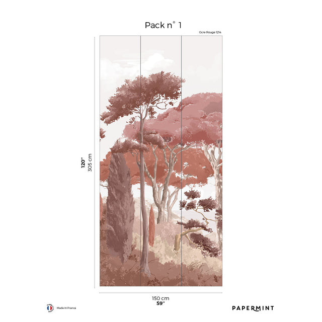 Papermint French Riviera Pack 1 in Red Wall Mural 8184-AQ2-A
