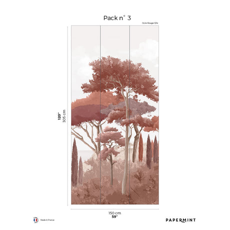 Papermint French Riviera Pack 3 in Red Wall Mural 8184-AQ2-C