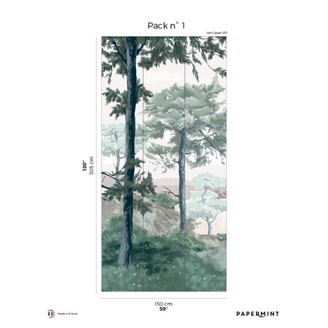 Papermint Crozon Pack 1 in Green Wall Mural 8184-AS1-A