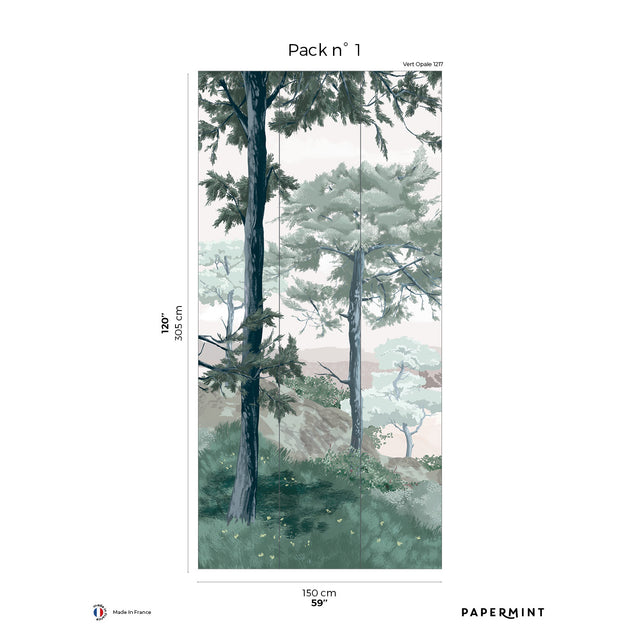 Papermint Crozon Pack 1 in Green Wall Mural 8184-AS1-A
