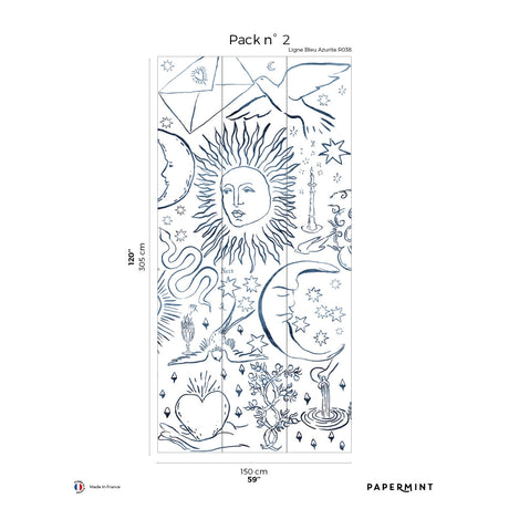 Papermint Divine Pack 2 in Navy Wall Mural 8184-AU1-B