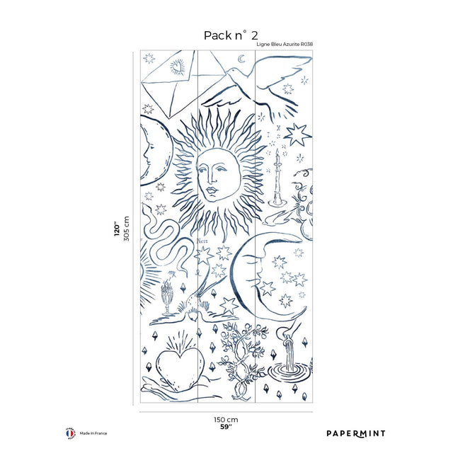 Papermint Divine Pack 2 in Navy Wall Mural 8184-AU1-B