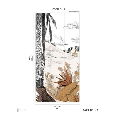 Papermint Dune Pack 1 in Beige Wall Mural 8184-AW1-A