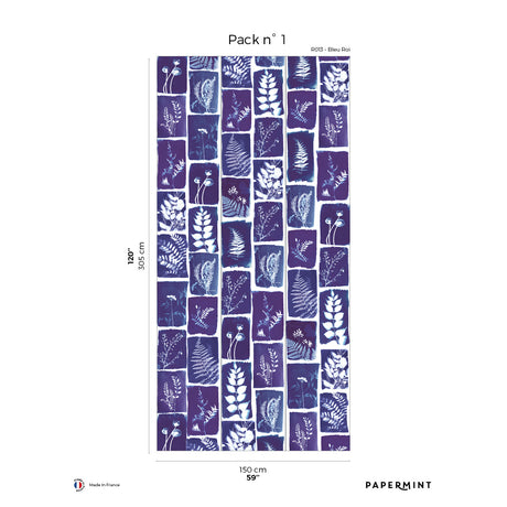 Papermint Botanical Imprint Pack 1 in Navy Wall Mural 8184-A