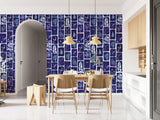 Papermint Botanical Imprint Pack 1 in Navy Wall Mural 8184-A