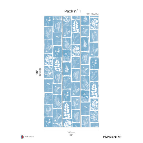 Papermint Botanical Imprint Pack 1 in Blue Wall Mural 8184-A