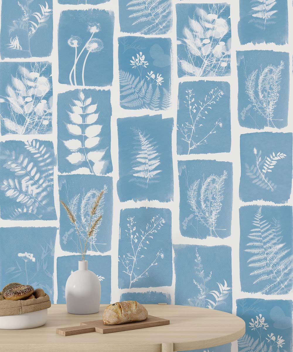 Papermint Botanical Imprint Pack 1 in Blue Wall Mural 8184-A