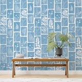 Papermint Botanical Imprint Pack 1 in Blue Wall Mural 8184-A