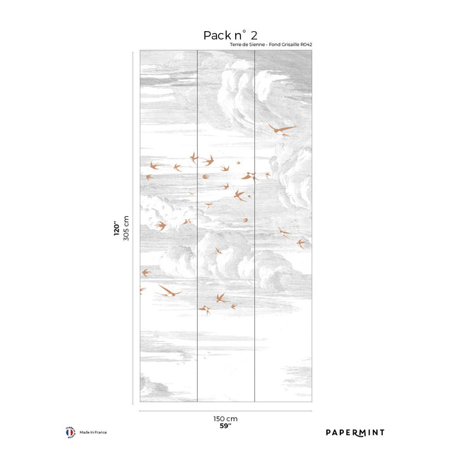 Papermint Soaring Pack 2 in Red Wall Mural 8184-AY3-B