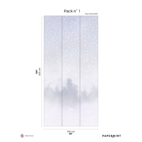 Papermint Starlights Pack 1 in White Wall Mural 8184-AZ1-A