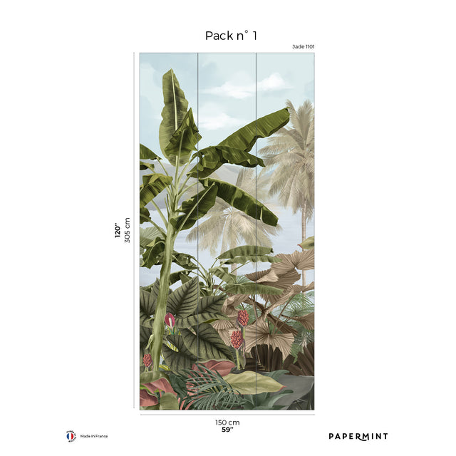Papermint Exotic Pack 1 in Blue Wall Mural 8184-BA2-A
