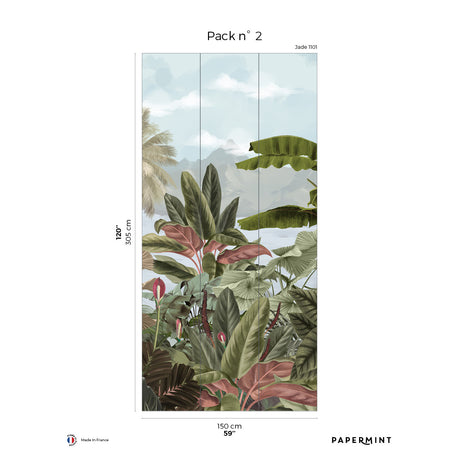 Papermint Exotic Pack 2 in Blue Wall Mural 8184-BA2-B