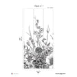 Papermint Flora Pack 1 in Black Wall Mural 8184-BC1-A
