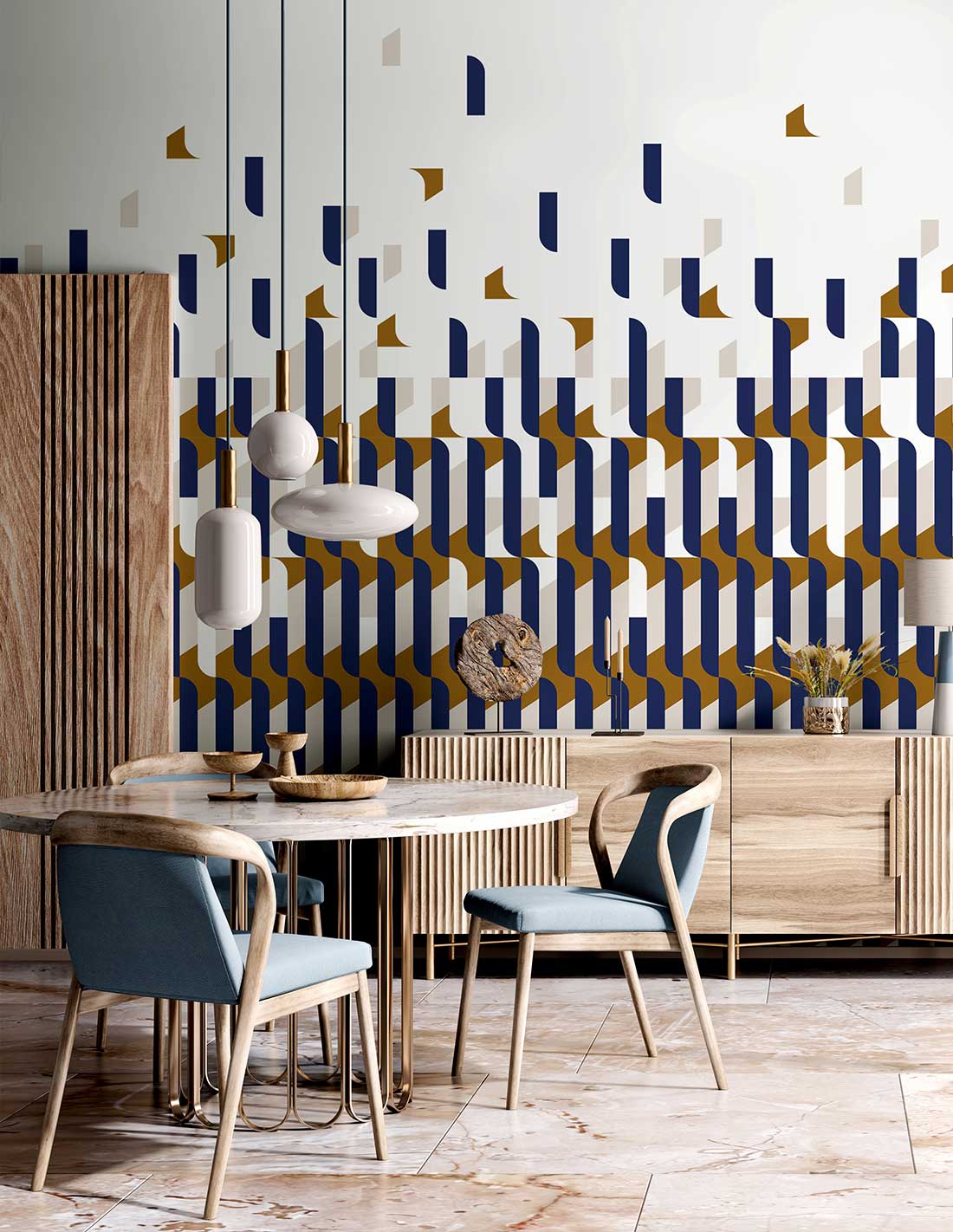 Papermint Alma Pack 1 & 2 in Blue Wall Mural 8184-BDL-AB2