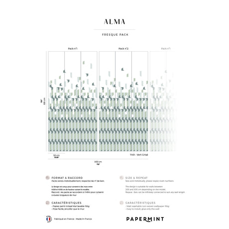 Papermint Alma Pack 1 & 2 in Grey Wall Mural 8184-BDL-AB4