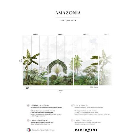 Papermint Amazonia Pack 1, 2 & 3 in Green Wall Mural 8184-BD