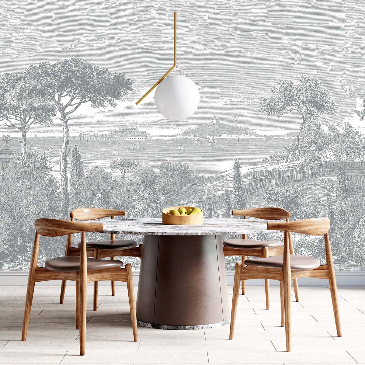 Papermint By the Sea Pack 1, 2 & 3 in Grey Wall Mural 8184-B