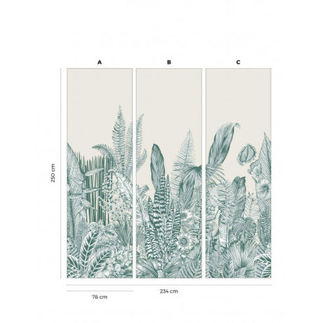 Papermint Botanic Pack 1 & 2 in Green Wall Mural 8184-BDL-AH
