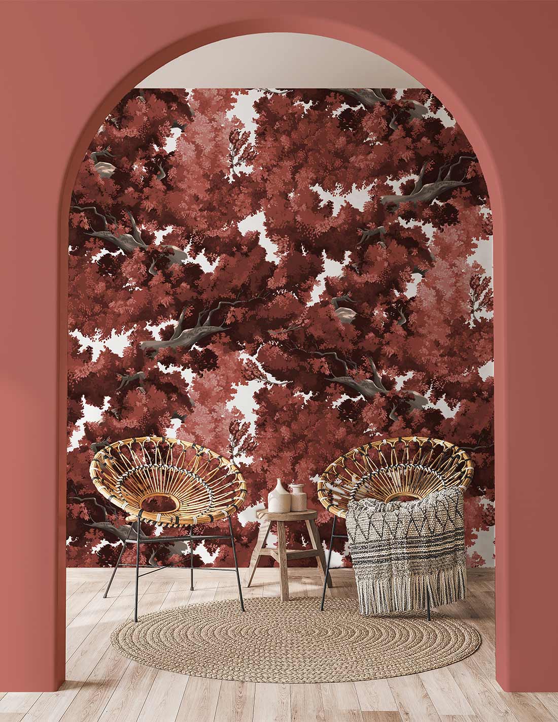Papermint Bushu Pack 1 & 2 in Red Wall Mural 8184-BDL-AK3
