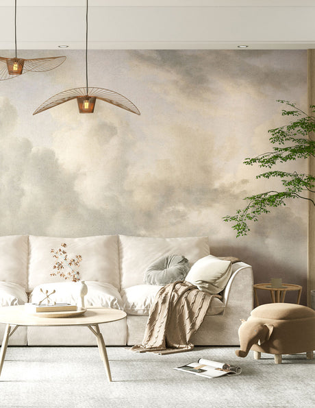 Papermint Cotton Sky Pack 1 & 2 in Beige Wall Mural 8184-BDL
