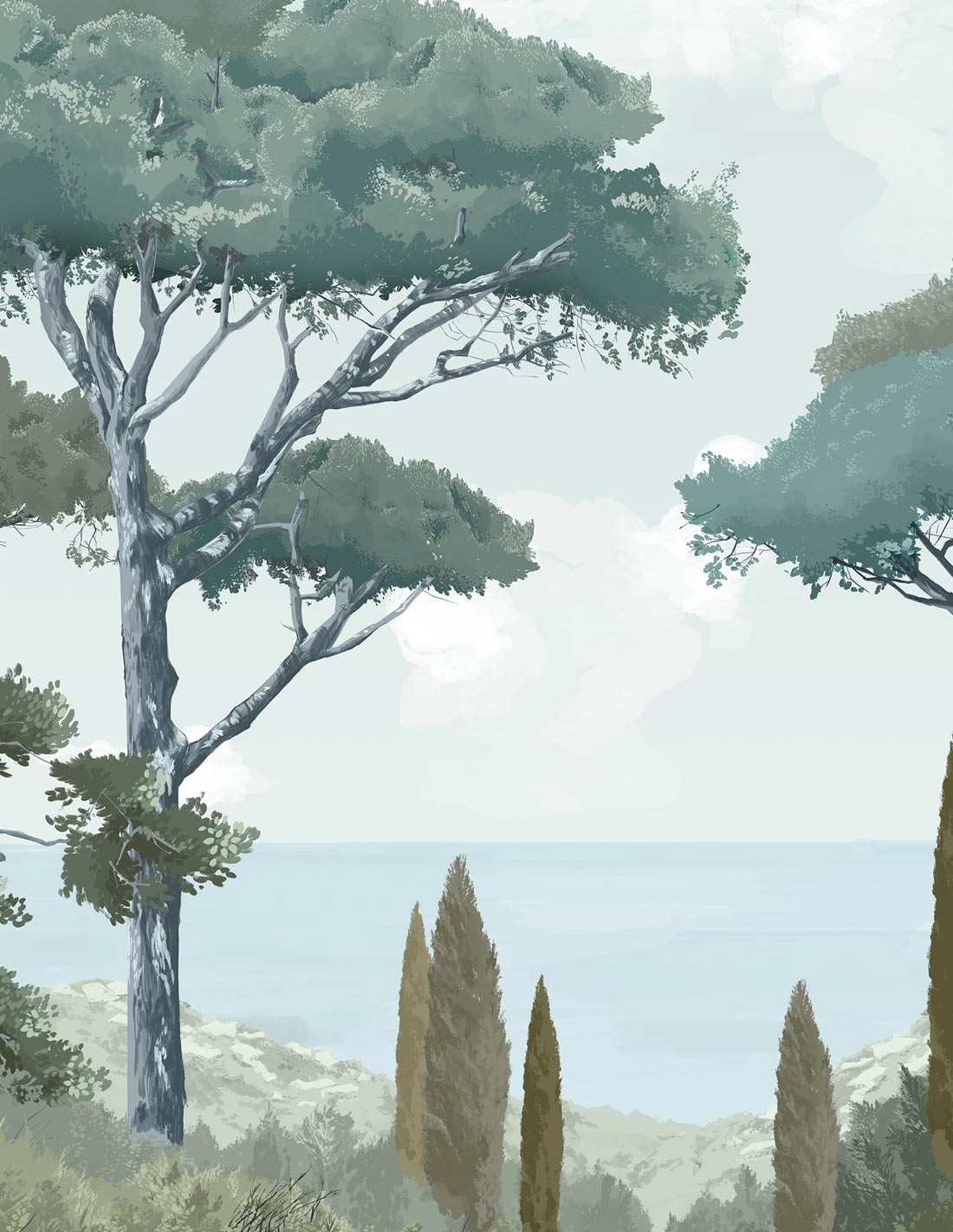 Papermint French Riviera Pack 1, 2 & 3 in Grey Wall Mural 81