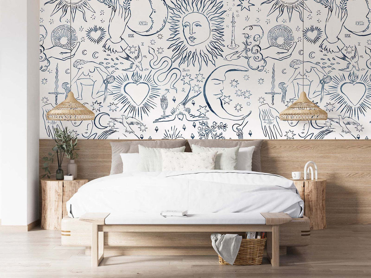 Papermint Divine Pack 1 & 2 in Navy Wall Mural 8184-BDL-AU1