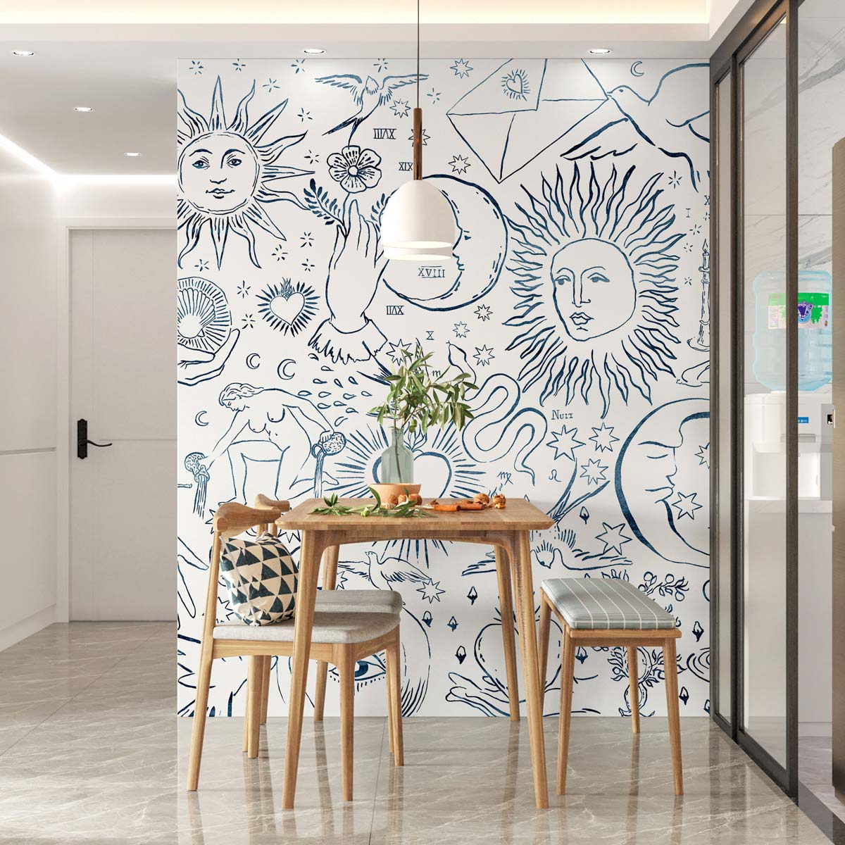 Papermint Divine Pack 1 & 2 in Navy Wall Mural 8184-BDL-AU1