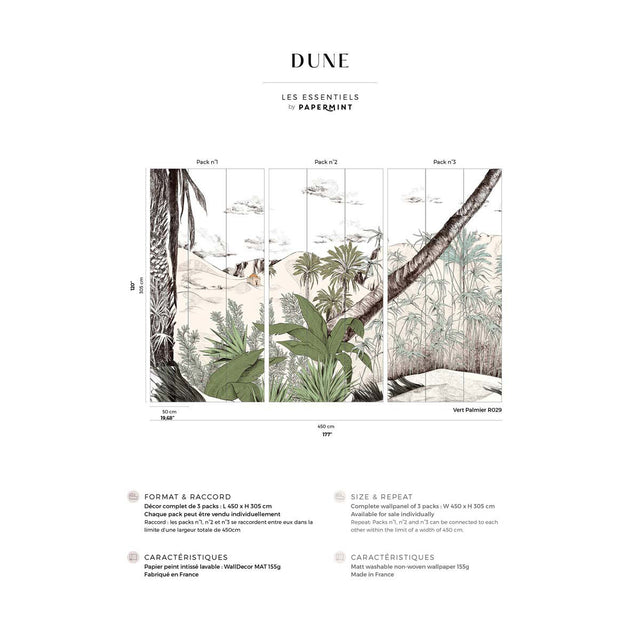 Papermint Dune Pack 1, 2 & 3 in Green Wall Mural 8184-BDL-AW